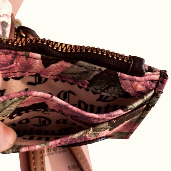 JUICY COUTURE | Moody Garden Black Floral Card Holder Gold Gothic Logo/Keychain - Picture 8 of 10